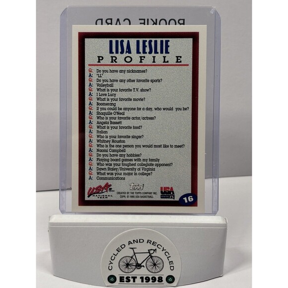 Lisa Leslie Team USA Rookie Card 1995 Topps Olympics WNBA USC LA Sparks Gold - Picture 3 of 3